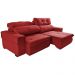 Sofá Retrátil e Reclinável 2,50m Cama inBox Tókio com Molas e Bordado 3D Velusoft Vermelho