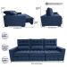 Sofá Retrátil e Reclinável 2,50m Molas Ensacadas e Costura Tripla Cama inBox Nobre Suede Azul