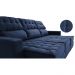 Sofá Retrátil e Reclinável 2,50m Molas Ensacadas e Costura Tripla Cama inBox Nobre Suede Azul