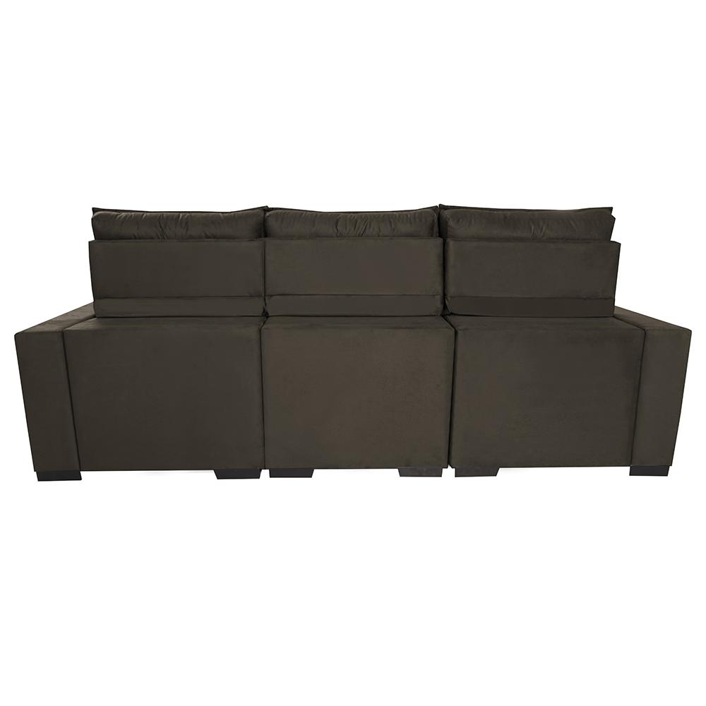 Sofá Retrátil e Reclinável 2,50m Molas Ensacadas e Costura Tripla Cama inBox Nobre Suede Café