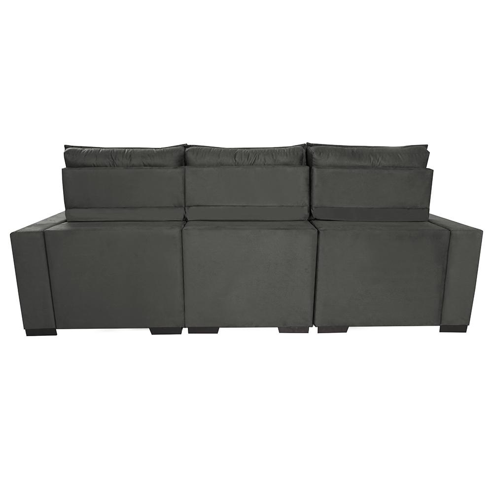 Sofá Retrátil e Reclinável 2,50m Molas Ensacadas e Costura Tripla Cama inBox Nobre Suede Cinza