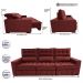 Sofá Retrátil e Reclinável 2,50m Molas Ensacadas e Costura Tripla Cama inBox Nobre Suede Vermelho