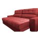 Sofá Retrátil e Reclinável 2,52m Molas Ensacadas Cama inBox Brasil Velusoft Vermelho