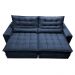 Sofá Retrátil e Reclinável 2,52m Molas Ensacadas Cama inBox Catar Velusoft Azul