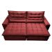 Sofá Retrátil e Reclinável 2,52m Molas Ensacadas Cama inBox Catar Velusoft Vermelho