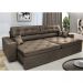 Sofá Retrátil e Reclinável 2,52m com Molas Cama inBox Estilo Suede Velusoft Café