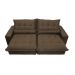 Sofá Retrátil e Reclinável 2,52m com Molas Ensacadas Cama inBox Soft Tecido Suede Café