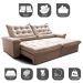 Sofá Retrátil e Reclinável 2,55m Cama inBox Big Fresh com SoftGel D40 Velupluma Bege