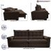 Sofá Retrátil e Reclinável 2,55m Cama inBox Big Fresh com SoftGel D40 Velupluma Café
