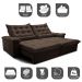 Sofá Retrátil e Reclinável 2,55m Cama inBox Big Fresh com SoftGel D40 Velupluma Café