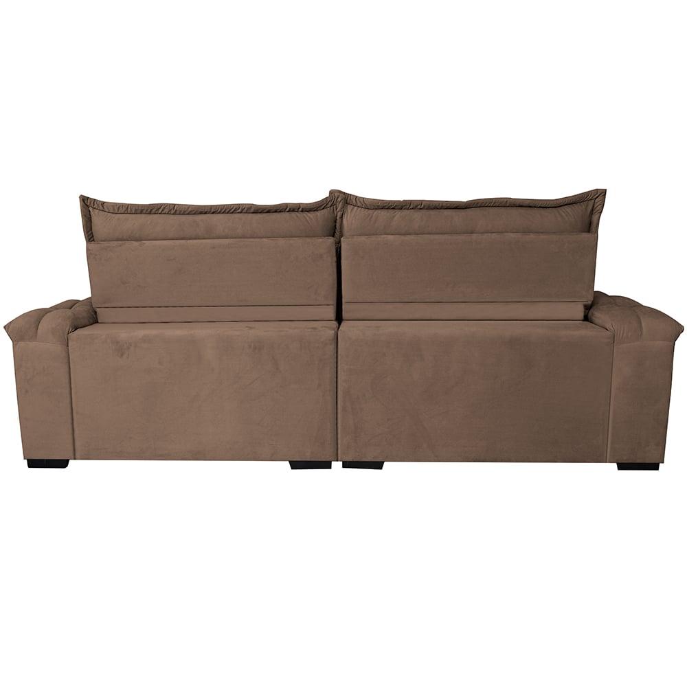 Sofá Retrátil e Reclinável 2,55m Cama inBox Big Fresh com SoftGel D40 Velupluma Castor