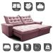 Sofá Retrátil e Reclinável 2,55m Cama inBox Big Fresh com SoftGel D40 Velupluma Rose