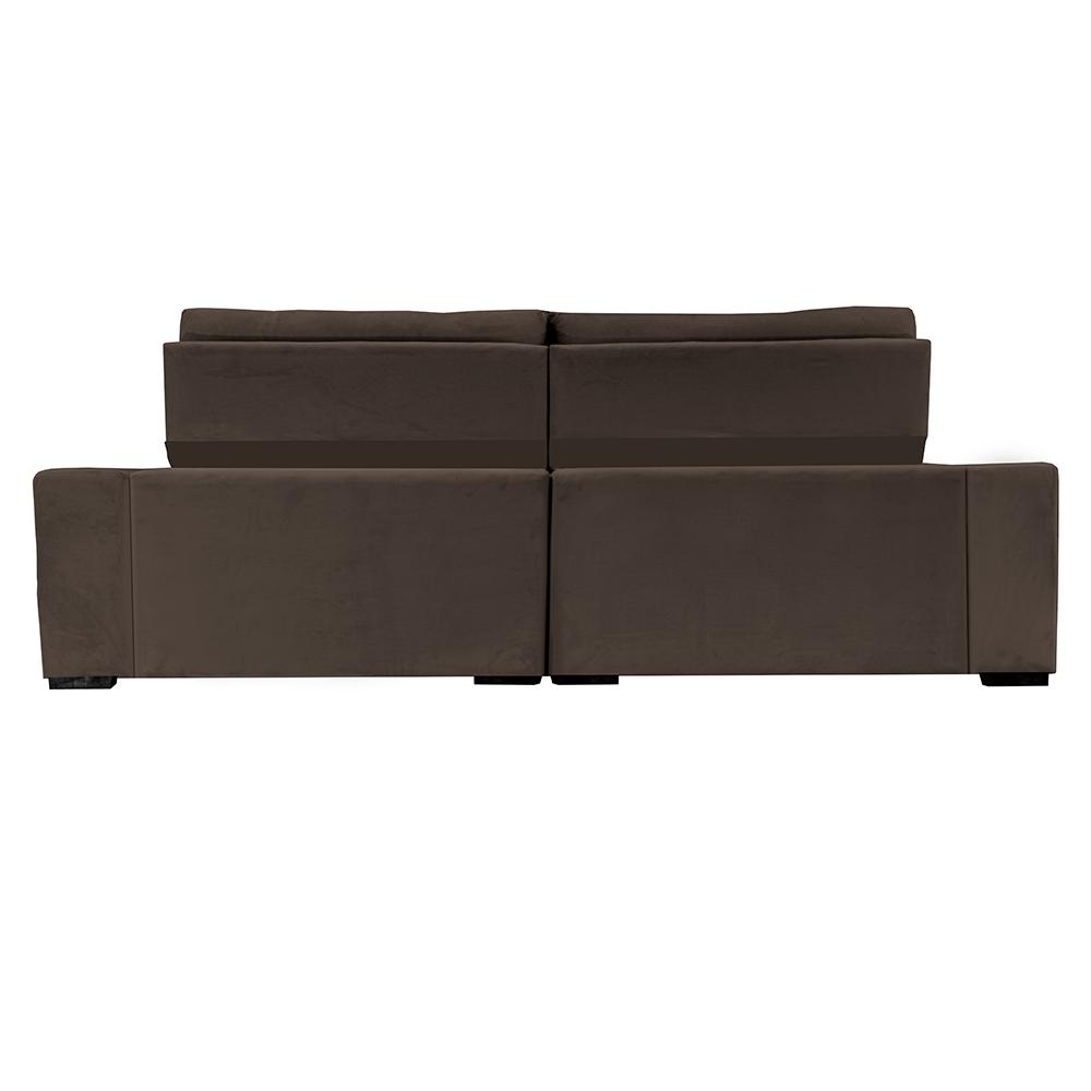 Sofá Retrátil e Reclinável 2,55m Cama inBox Big Puffer com SoftGel D40 Velupluma Café