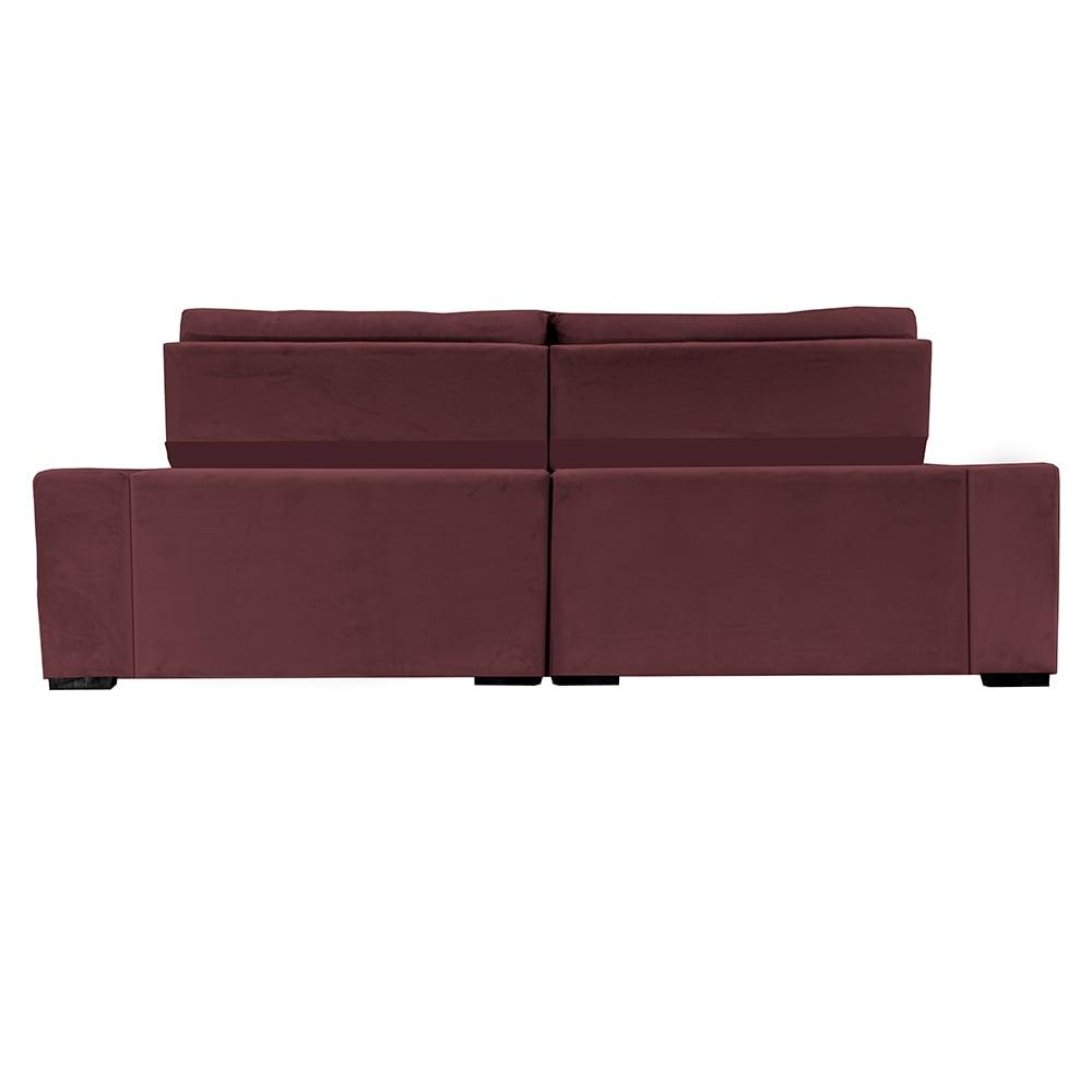Sofá Retrátil e Reclinável 2,55m Cama inBox Big Puffer com SoftGel D40 Velupluma Vinho