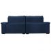 Sofá Retrátil e Reclinável 2,55m Molas Ensacadas Cama inBox Big Home com Bordado 3D Velusoft Azul