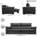 Sofá Retrátil e Reclinável 2,55m Molas Ensacadas Cama inBox Big Home com Bordado 3D Velusoft Cinza