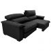 Sofá Retrátil e Reclinável 2,55m Molas Ensacadas Cama inBox Big Home com Bordado 3D Velusoft Preto