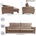 Sofá Retrátil e Reclinável 2,55m Molas Ensacadas Cama inBox Big Space com Bordado 3D Velusoft Bege