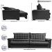 Sofá Retrátil e Reclinável 2,55m Molas Ensacadas Cama inBox Big Space com Bordado 3D Velusoft Cinza