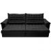 Sofá Retrátil e Reclinável 2,55m Molas Ensacadas Cama inBox Big Space com Bordado 3D Velusoft Preto