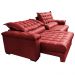 Sofá Retrátil e Reclinável 2,55m Molas Ensacadas Cama inBox Big Space com Bordado Velusoft Vermelho