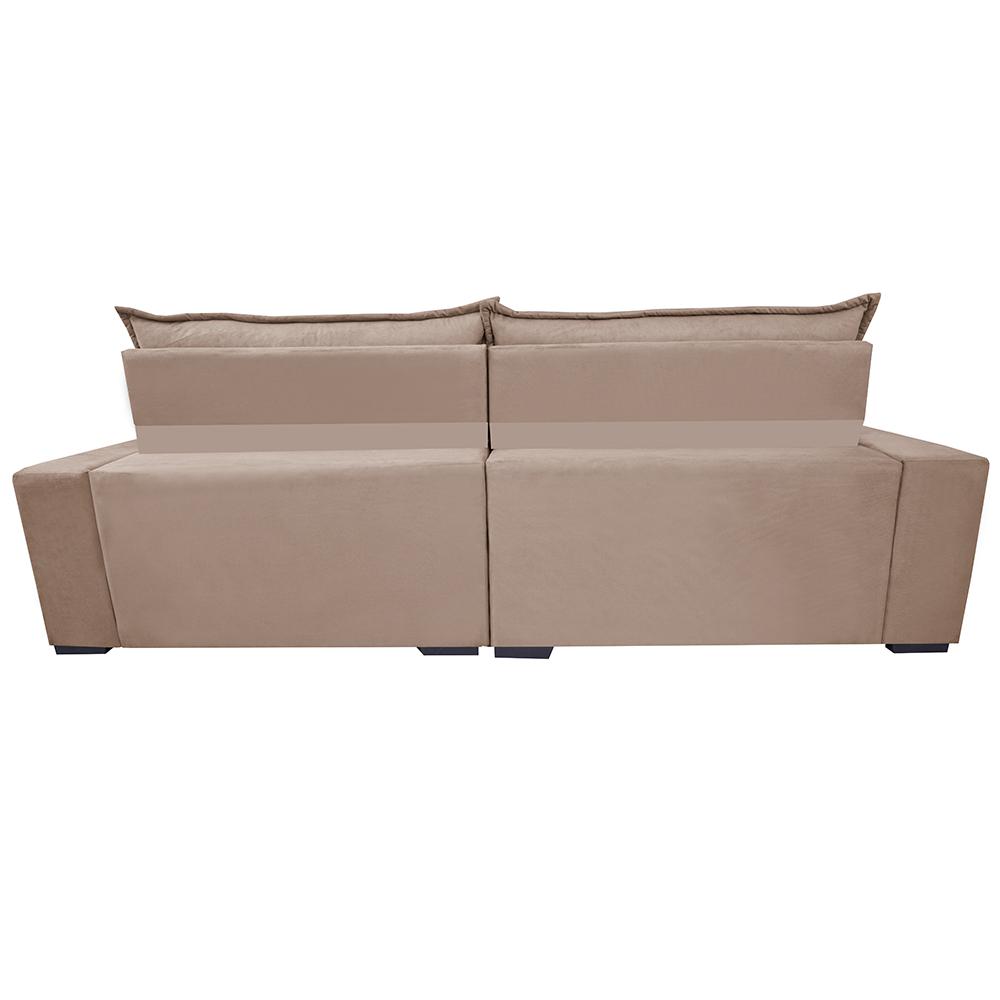 Sofá Retrátil e Reclinável 2,55m Molas Ensacadas Cama inBox Elegance com ThermoGel Velusoft Bege
