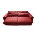 Sofá Retrátil e Reclinável 2,55m Molas Ensacadas Cama inBox Spazus com Bordado 3D Velusoft Vermelho