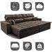 Sofá Retrátil e Reclinável 2,72m Luxos Cama inBox Velusoft Café
