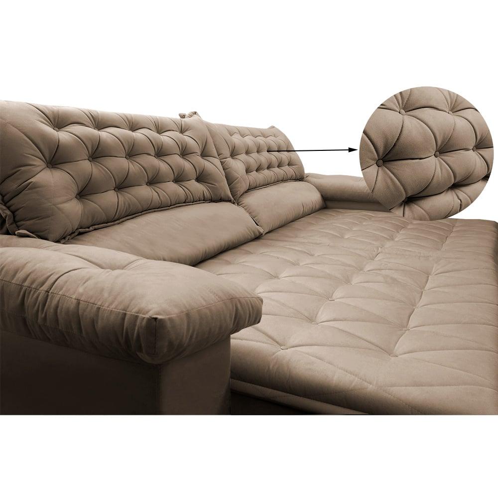 Sofá Retrátil e Reclinável 2,72m Molas Ensacadas Cama inBox Alemanha com Espuma Viscoelástico Velusoft Castor