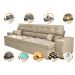 Sofá Retrátil e Reclinável 2,72m com Molas Cama inBox Estilo Suede Velusoft Bege