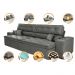 Sofá Retrátil e Reclinável 2,72m com Molas Cama inBox Estilo Suede Velusoft Cinza