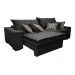 Sofá Retrátil e Reclinável 2,72m com Molas Ensacadas Cama Inbox Supreme Tecido Suede Velusoft Preto