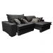 Sofá Retrátil e Reclinável 2,72m com Molas Ensacadas Cama Inbox Supreme Tecido Suede Velusoft Preto
