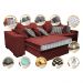 Sofá Retrátil e Reclinável 2,72m com Molas Ensacadas Cama Inbox Supreme Tecido Suede Velusoft Vermelho