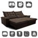 Sofá Retrátil e Reclinável 2,75m Cama inBox Big Fresh com SoftGel D40 Velupluma Café