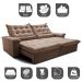 Sofá Retrátil e Reclinável 2,75m Cama inBox Big Fresh com SoftGel D40 Velupluma Castor