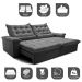 Sofá Retrátil e Reclinável 2,75m Cama inBox Big Fresh com SoftGel D40 Velupluma Cinza