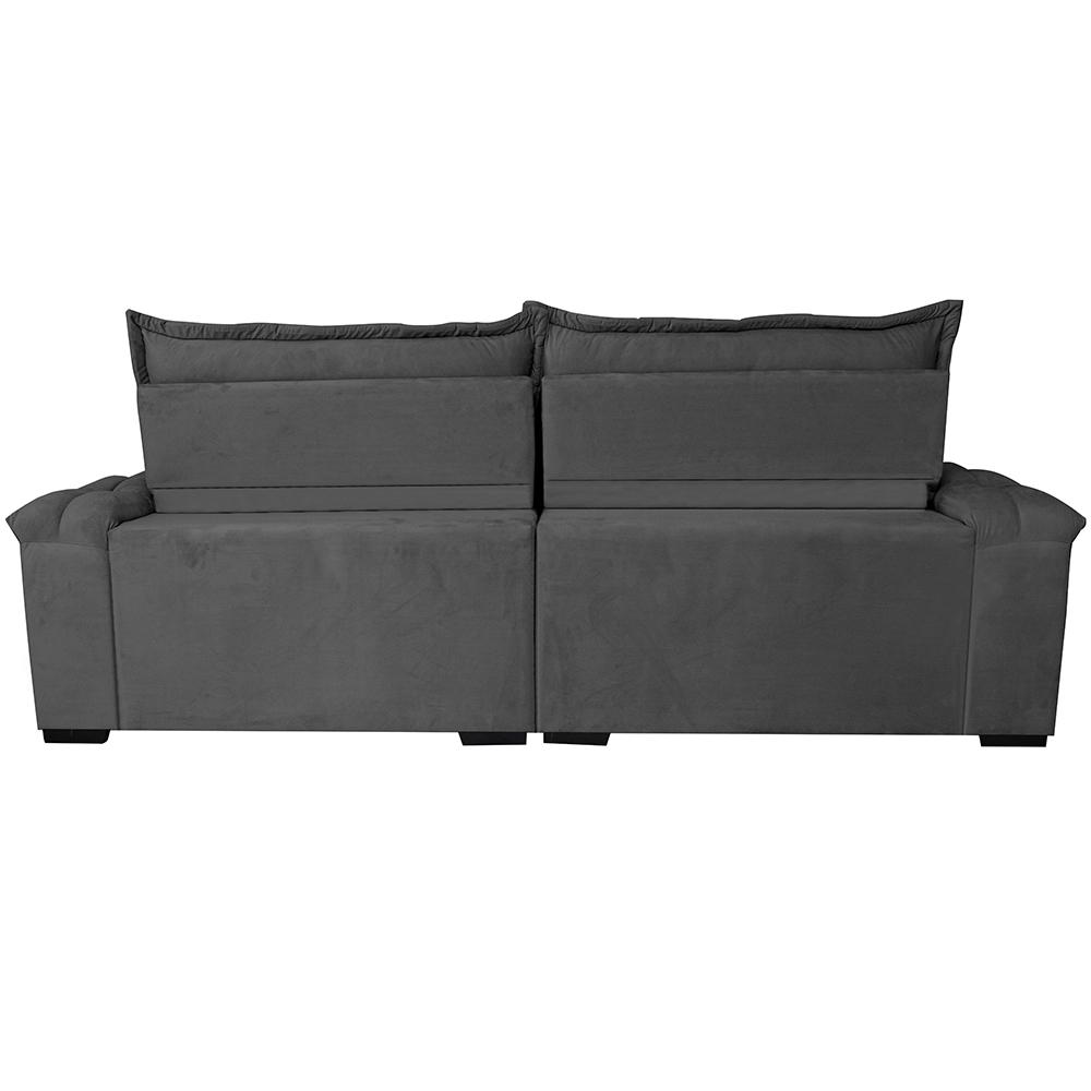 Sofá Retrátil e Reclinável 2,75m Cama inBox Big Fresh com SoftGel D40 Velupluma Cinza