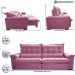 Sofá Retrátil e Reclinável 2,75m Cama inBox Big Fresh com SoftGel D40 Velupluma Rose