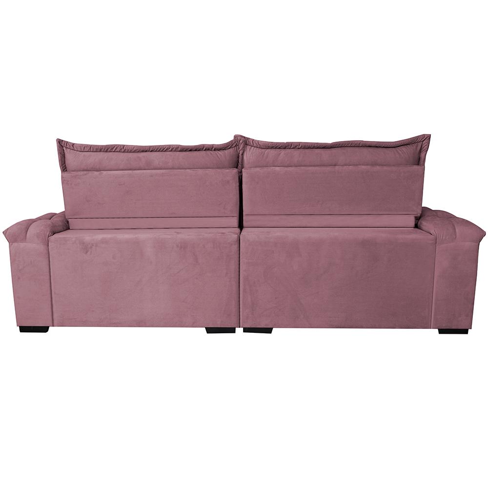 Sofá Retrátil e Reclinável 2,75m Cama inBox Big Fresh com SoftGel D40 Velupluma Rose