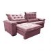 Sofá Retrátil e Reclinável 2,75m Cama inBox Big Fresh com SoftGel D40 Velupluma Rose
