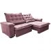 Sofá Retrátil e Reclinável 2,75m Cama inBox Big Fresh com SoftGel D40 Velupluma Rose