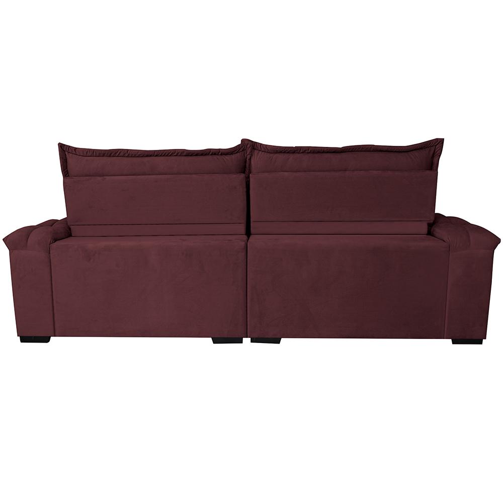 Sofá Retrátil e Reclinável 2,75m Cama inBox Big Fresh com SoftGel D40 Velupluma Vinho