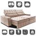 Sofá Retrátil e Reclinável 2,75m Cama inBox Big Puffer com SoftGel D40 Velupluma Bege