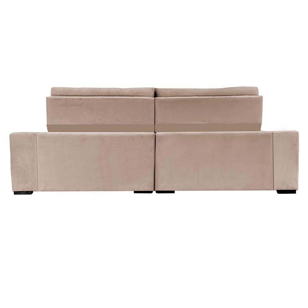 Sofá Retrátil e Reclinável 2,75m Cama inBox Big Puffer com SoftGel D40 Velupluma Bege