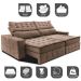 Sofá Retrátil e Reclinável 2,75m Cama inBox Big Puffer com SoftGel D40 Velupluma Castor