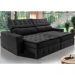 Sofá Retrátil e Reclinável 2,75m Cama inBox Big Puffer com SoftGel D40 Velupluma Preto