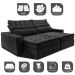 Sofá Retrátil e Reclinável 2,75m Cama inBox Big Puffer com SoftGel D40 Velupluma Preto