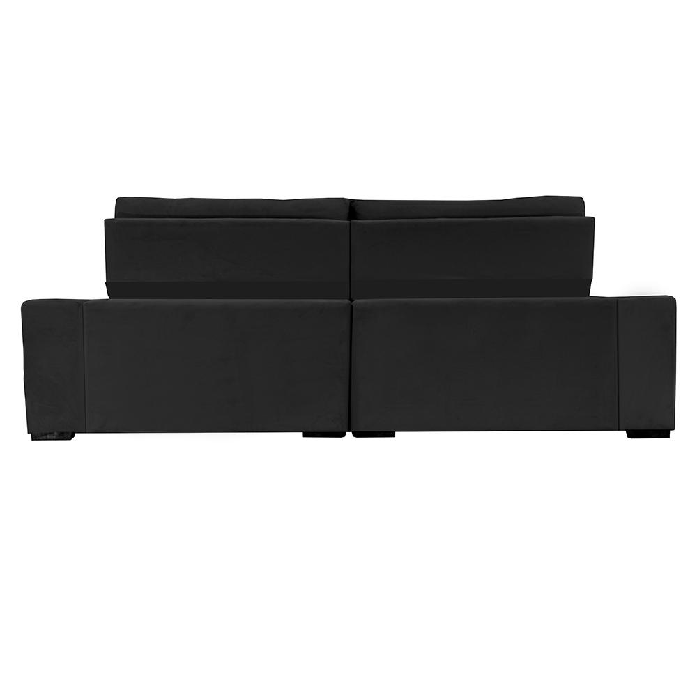 Sofá Retrátil e Reclinável 2,75m Cama inBox Big Puffer com SoftGel D40 Velupluma Preto