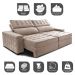 Sofá Retrátil e Reclinável 2,75m Cama inBox Big Star com SoftGel D40 Velupluma Bege
